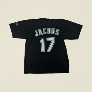 Mike Jacob’s marlins black and white jersey